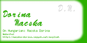 dorina macska business card